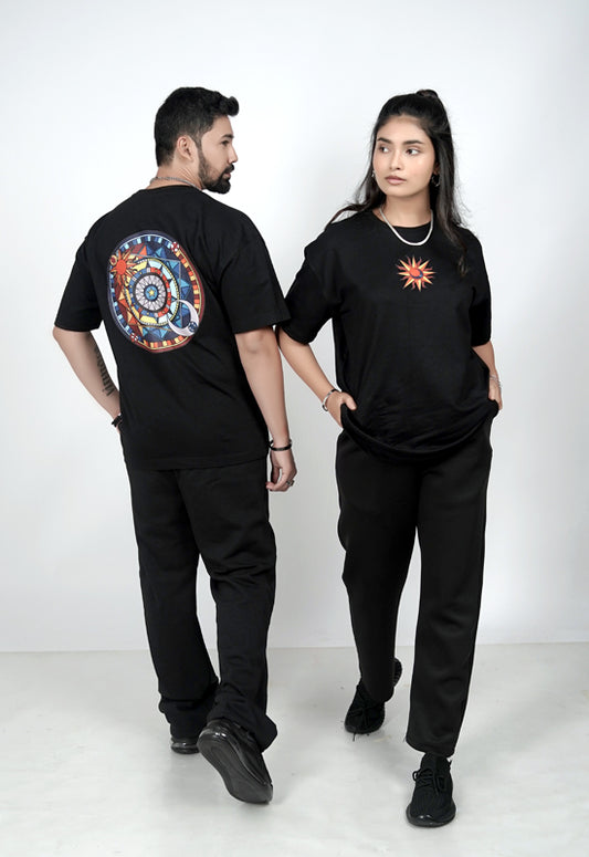 Luck Provoking Horoscopic Zodiac Dial Brought- Oversized tee