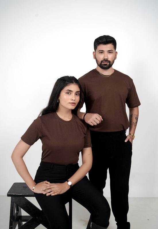 Minimalistic Brown Regular Fit T-Shirt