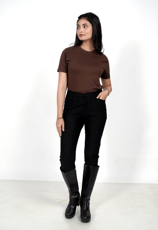 Minimalistic Brown Regular Fit T-Shirt