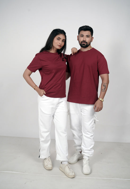 Wine Haze Maroon Regular Fit T-Shirt