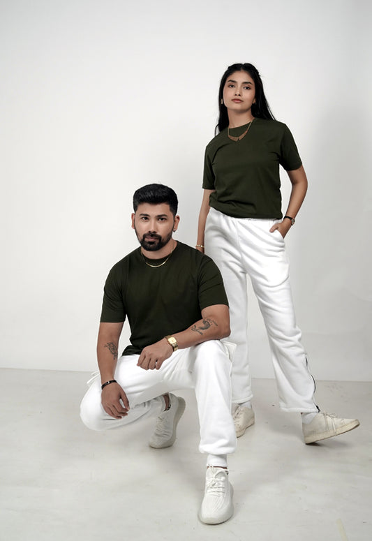 Olive Evergreen Solid Regular Fit T-Shirt