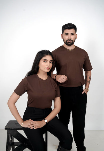 Minimalistic Brown Regular Fit T-Shirt
